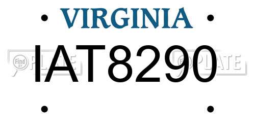 IAT8290 Virginia License Plate