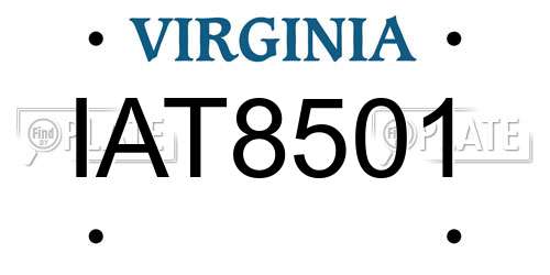 IAT8501 Virginia License Plate