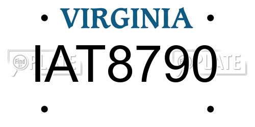 IAT8790 Virginia License Plate