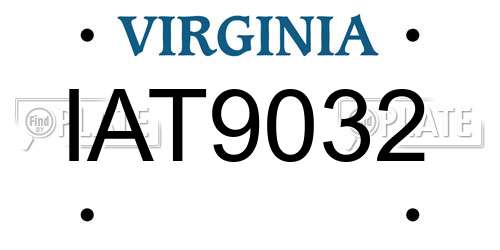 IAT9032 Virginia License Plate