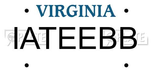 IATEEBB Virginia License Plate