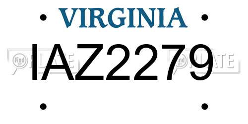IAZ2279 Virginia License Plate