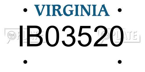 IB03520 Virginia License Plate