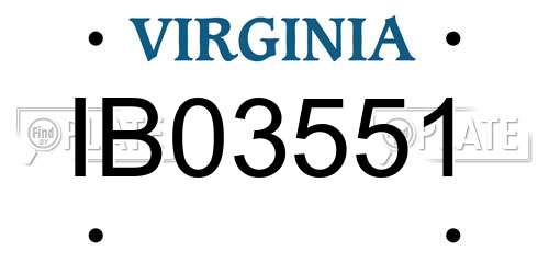 IB03551 Virginia License Plate