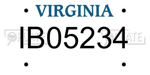 IB05234 Virginia License Plate
