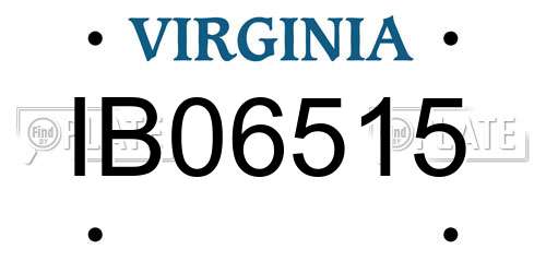 IB06515 Virginia License Plate