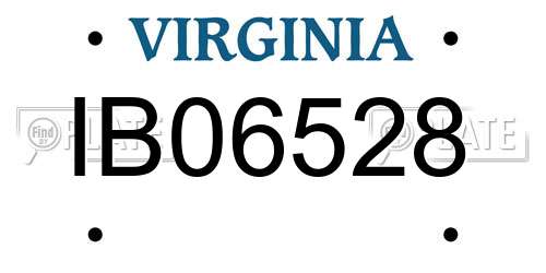 IB06528 Virginia License Plate