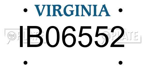 IB06552 Virginia License Plate
