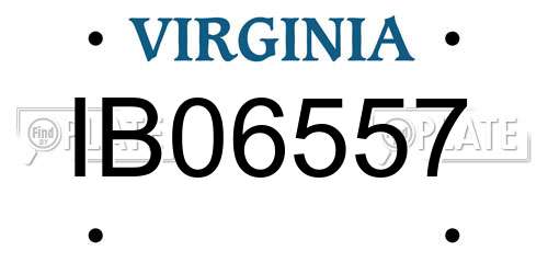 IB06557 Virginia License Plate
