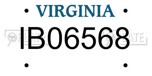 IB06568 Virginia License Plate