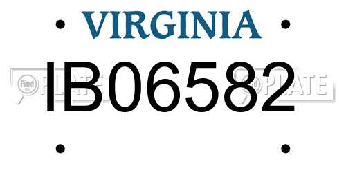 IB06582 Virginia License Plate