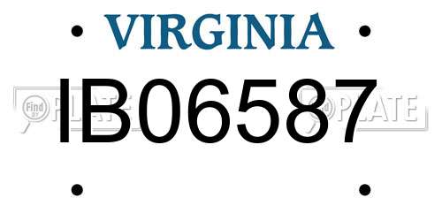IB06587 Virginia License Plate