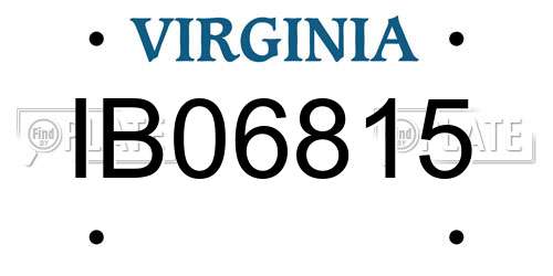 IB06815 Virginia License Plate