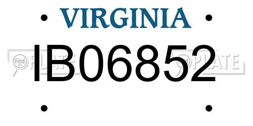 IB06852 Virginia License Plate
