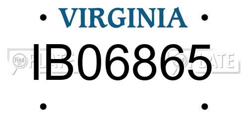 IB06865 Virginia License Plate