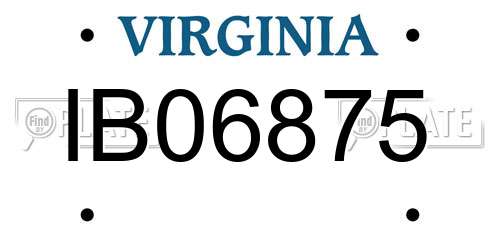 IB06875 Virginia License Plate