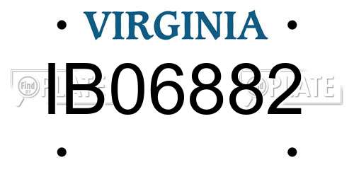 IB06882 Virginia License Plate