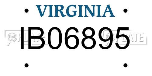 IB06895 Virginia License Plate