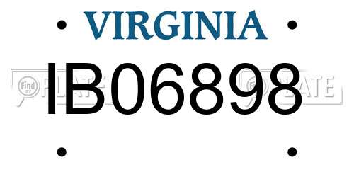 IB06898 Virginia License Plate