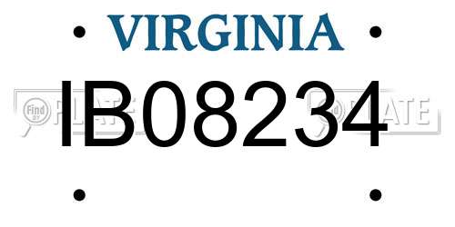 IB08234 Virginia License Plate