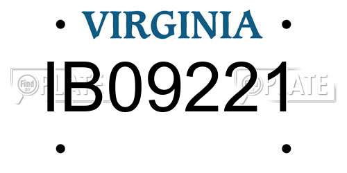 IB09221 Virginia License Plate