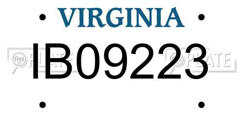 IB09223 Virginia License Plate