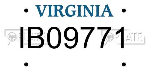 IB09771 Virginia License Plate