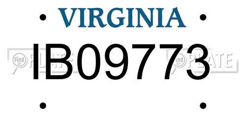 IB09773 Virginia License Plate