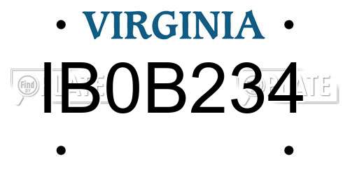 IB0B234 Virginia License Plate
