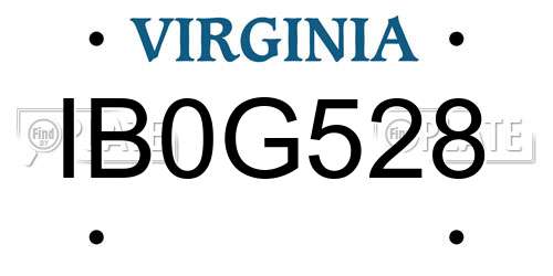 IB0G528 Virginia License Plate