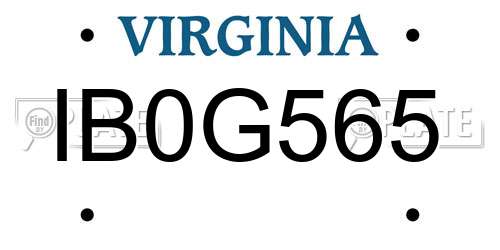 IB0G565 Virginia License Plate
