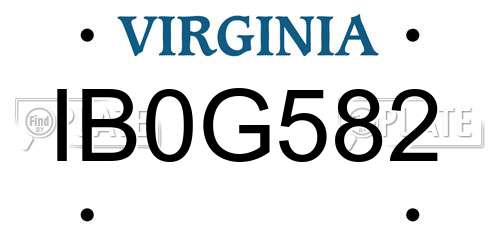 IB0G582 Virginia License Plate