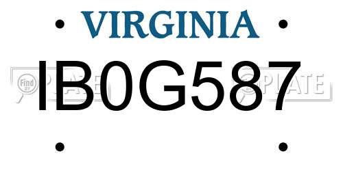 IB0G587 Virginia License Plate