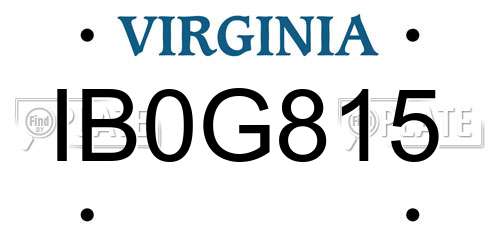 IB0G815 Virginia License Plate