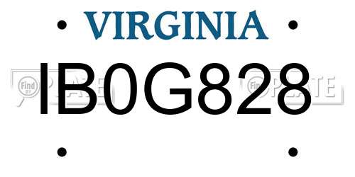 IB0G828 Virginia License Plate