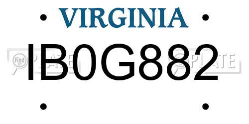IB0G882 Virginia License Plate