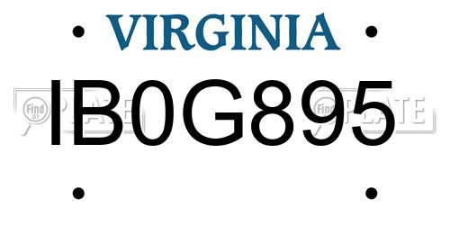 IB0G895 Virginia License Plate