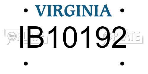 IB10192 Virginia License Plate
