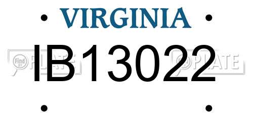 IB13022 Virginia License Plate