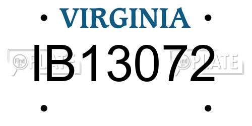 IB13072 Virginia License Plate