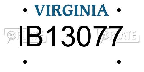 IB13077 Virginia License Plate