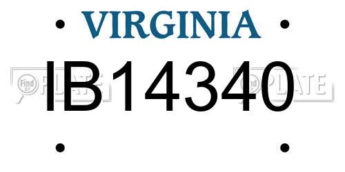 IB14340 Virginia License Plate