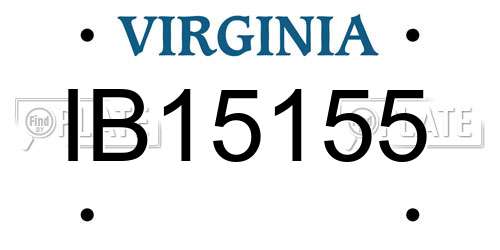 IB15155 Virginia License Plate