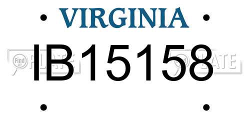 IB15158 Virginia License Plate