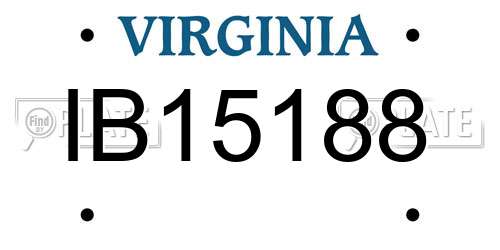 IB15188 Virginia License Plate