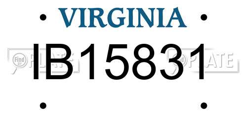 IB15831 Virginia License Plate