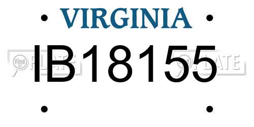 IB18155 Virginia License Plate