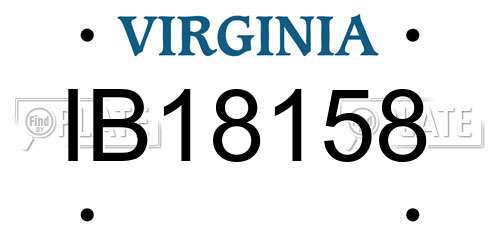 IB18158 Virginia License Plate