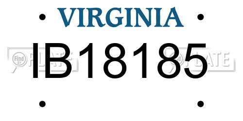 IB18185 Virginia License Plate