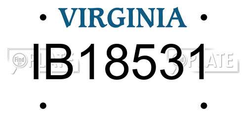 IB18531 Virginia License Plate